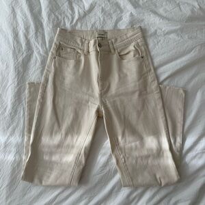 DL1961 Cream High-Rise Straight Jeans